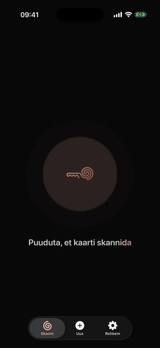 Puuduta, et kaarti skannida