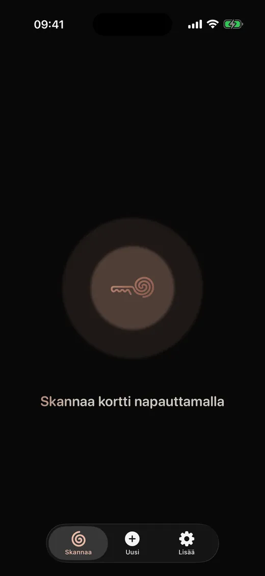 Skannaa kortti napauttamalla