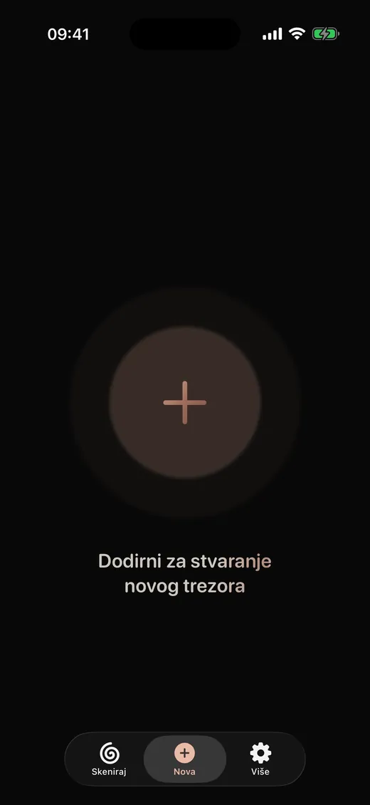 Dodirni za stvaranje novog trezora
