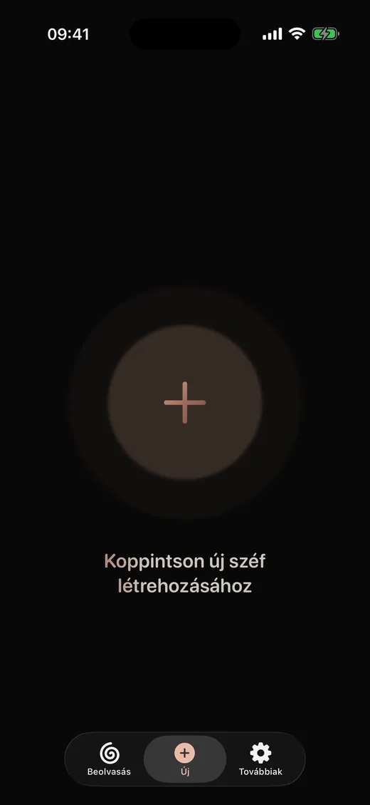 Koppintson új széf létrehozásához