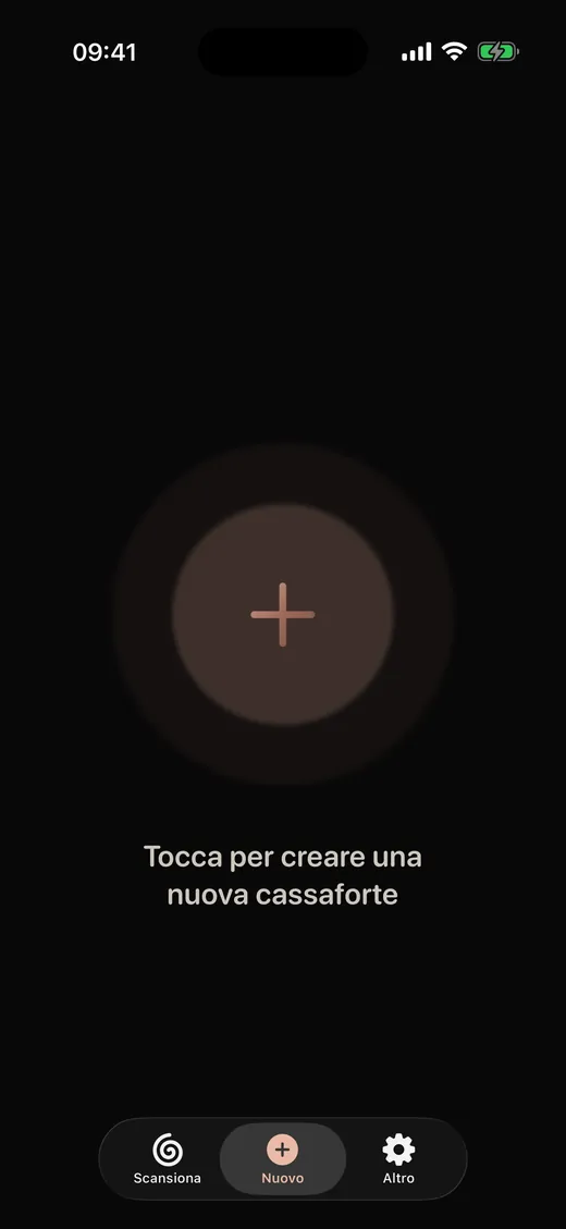 Tocca per creare una nuova cassaforte