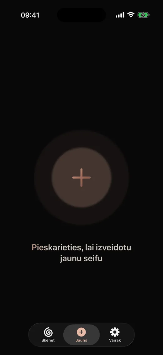 Pieskarieties, lai izveidotu jaunu seifu