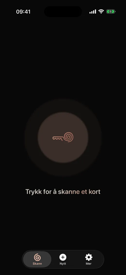 Trykk for å skanne et kort
