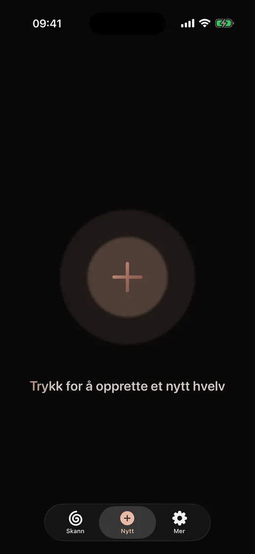 Trykk for å opprette et nytt hvelv