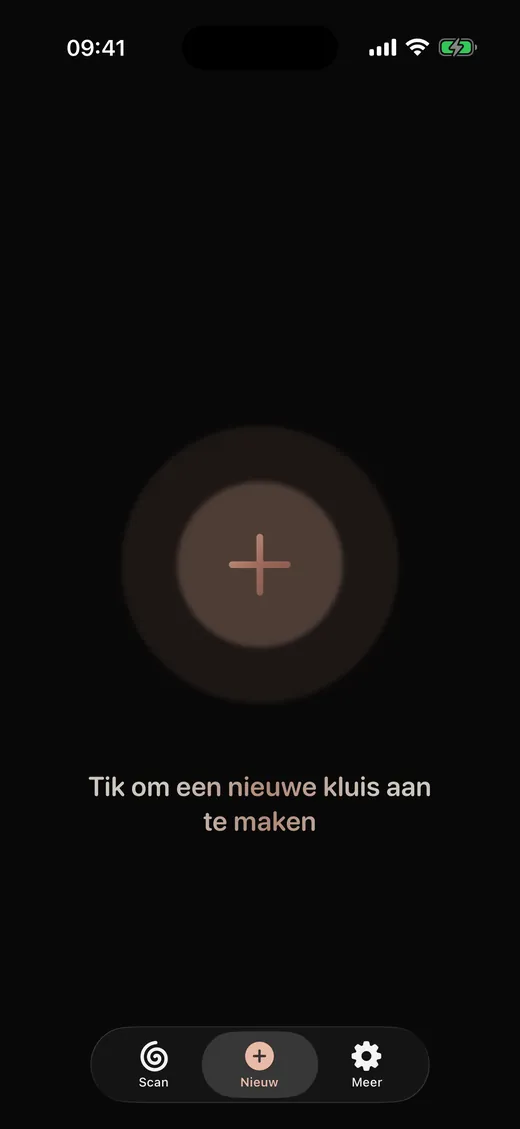 Tik om een nieuwe kluis aan te maken