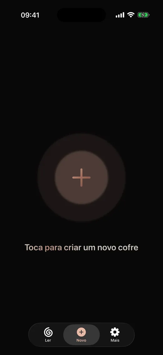 Toca para criar um novo cofre